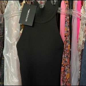 PrettyLittleThing Black Knitted Sleeveless Top